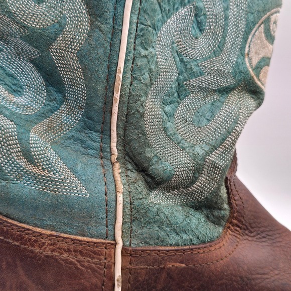 Twisted X Boots Mens Size 11D Brown Turquoise Square Toe Western Cowboy - Picture 8 of 16
